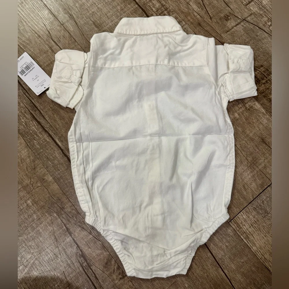 Carter’s Baby‎ White Oxford Bodysuit 12 Months Button Front NWT